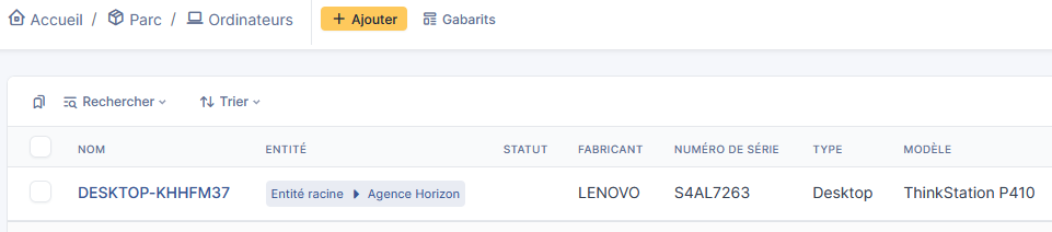 Capture Entité Horizon